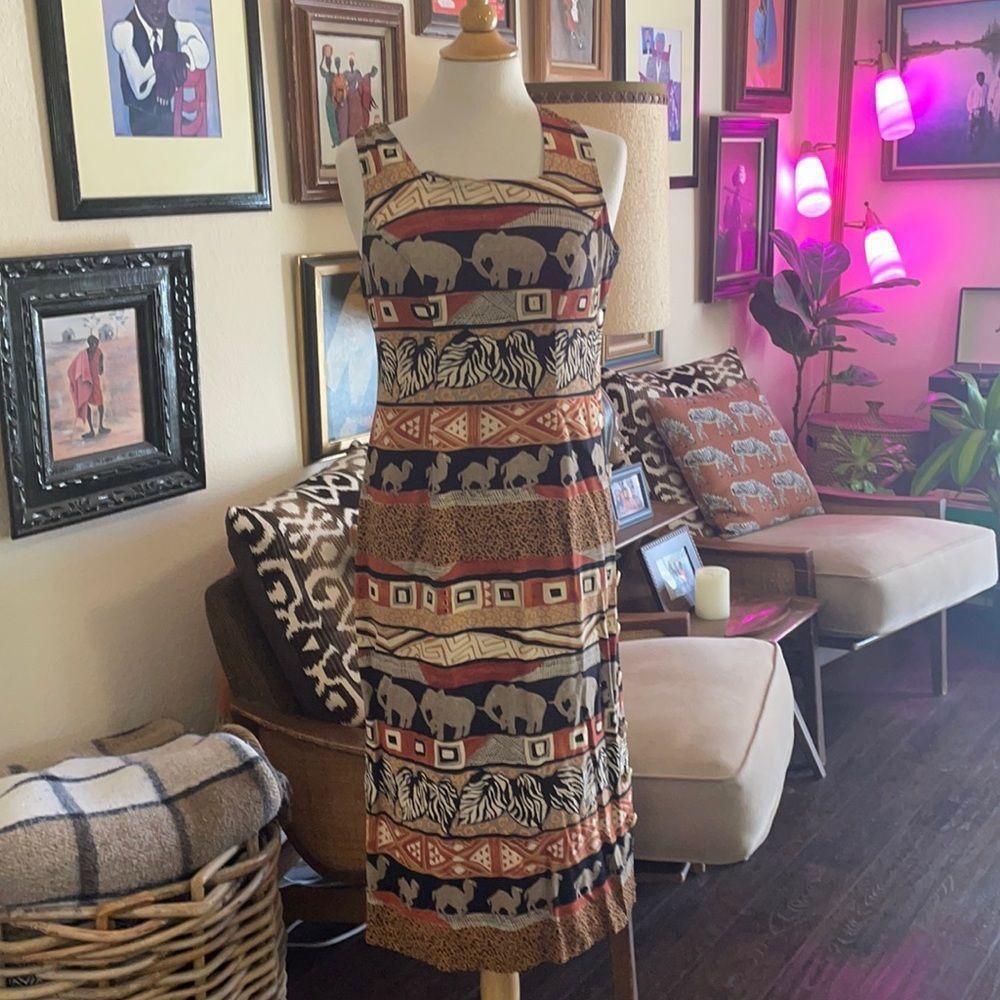 Vintage 90s Animal Print Dress